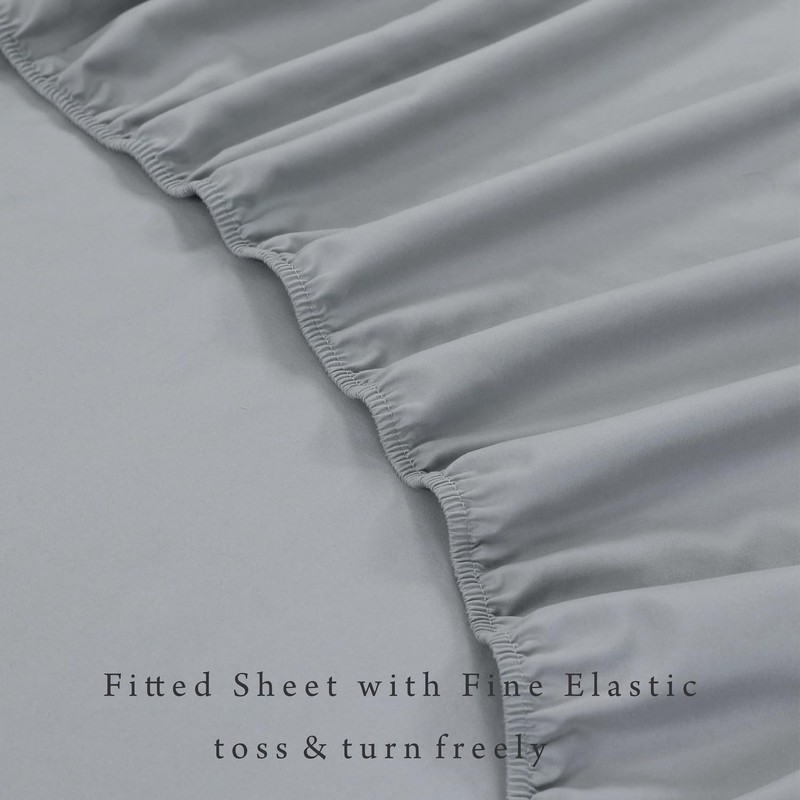 Linen Home Silver Single Fitted Sheet Deep fit 12''/30cm Microfibre