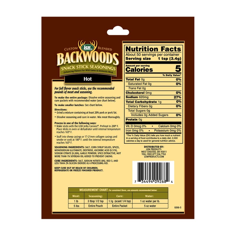 Backwoods Hot Stick Seasoning with Cure Packet
