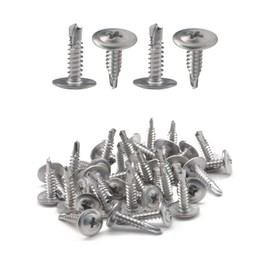 #8 x 1/2 Inch Self Tapping Screws for Metal Large Truss Head Sheet Metal Screws 50 Pcs 410 Stainless Steel Wood to Metal Screws by IMScrews