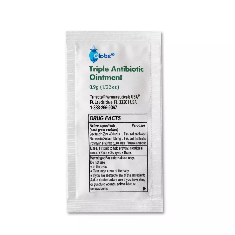 Globe (25 Pack) Globe Triple Antibiotic Ointment 0.9g Single Packets.
