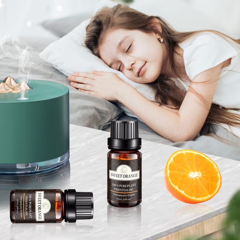 Poven Sweet Orange Essential Oil, Natural Aroma Oil, 0.3 fl