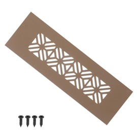 PATIKIL 6 x 2 Inch Door Air Vent Cover, Heavy Duty Aluminum Grille Ventilation Cover Louvered with Mounting Screws for Cabinet Wardrobe Door, Brown