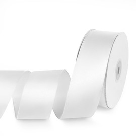 Quhora 1-1/2" x 50 Yards Satin Ribbon - White Silk Ribbon with Spool - Ideal for Gift Wrapping, Floral Bouquets, Crafts, Wedding Party Decorations, Christmas and Sewing Projects