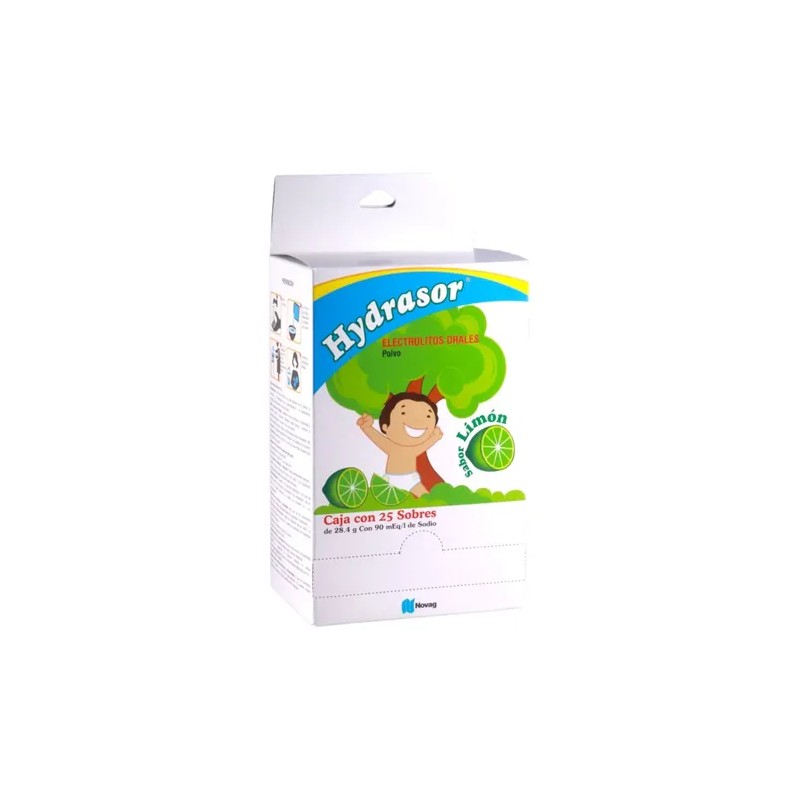 Hydrasor Electrolitos Orales Polvo Sabor Limón caja con 25 sobres