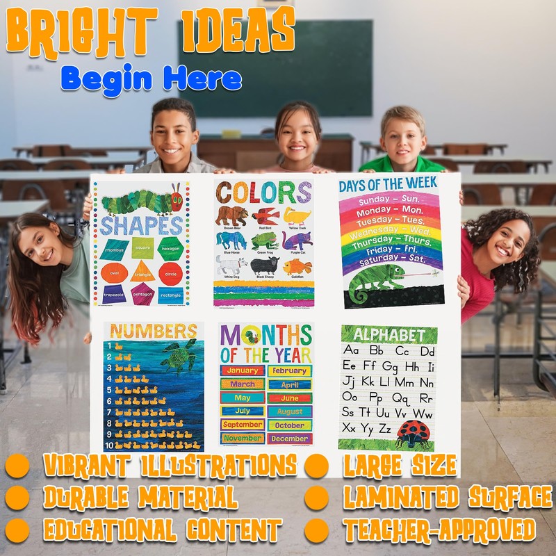 Fun Express Eric Carle Basic Skill Posters (set of 6)