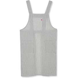 Edwin Hickory Apron, 2 Stage Adjustable Back Button, H-Shape, Both Side Pockets with Pen Insert, Black, LL, Black