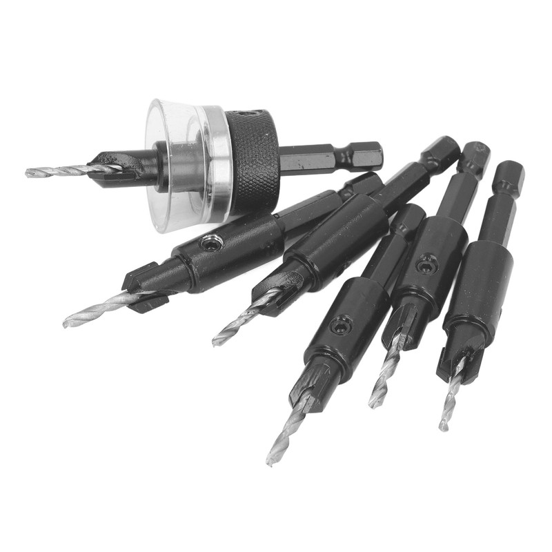6pcs Countersink Drill Bit Set 82 Degree Chamfer 1/4 Inch