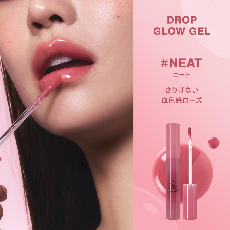 3CE Drop Glow Gel Neat Lip Tint Lip Lipstick Korean