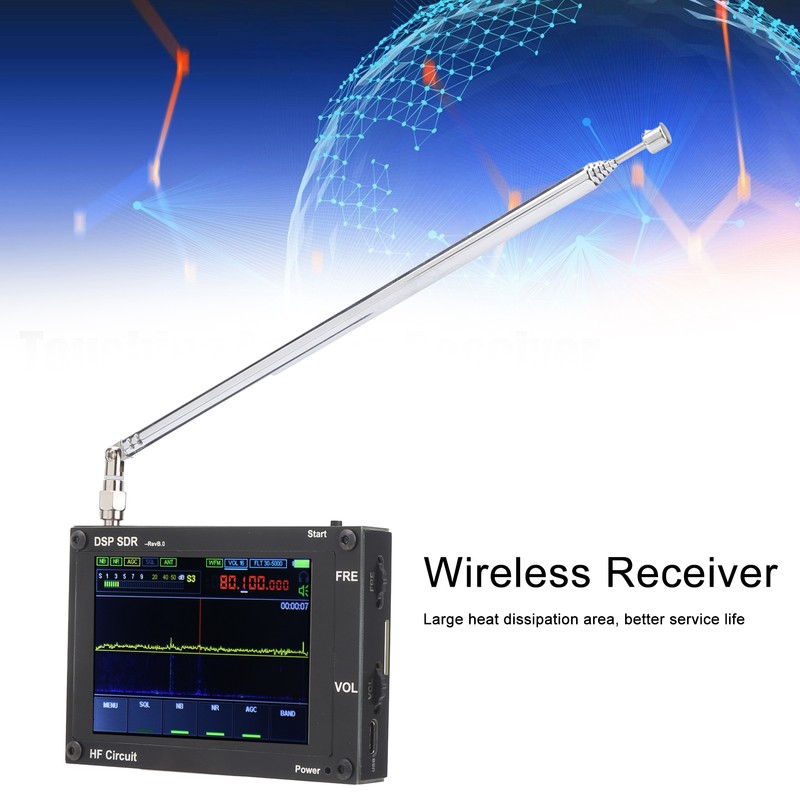 Wireless Receiver Black UltraThin DSP SDR HAM Receiving Radio Equipment