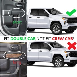 Fewshaw Carbon Fiber Inner Door Handrail Handle Cover Trim for 2019-2026 Chevy Silverado 1500/GMC Sierra 1500 for 2020-2026 Sierra/Silverado 2500 3500 HD (Double cab 4-Door)