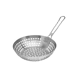 Barbecue wok with folding handle, diameter 277 x 68 mm
