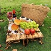 Portable Wooden Picnic Table with Storage Basket - Folding 2-in-1