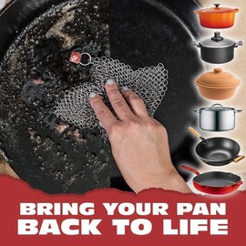 Knapp Made Chainmail Dishcloth 7”x5” - Replace Your Dirty Sponge - All Purpose Kitchenware, Pots & Pans Cleaner - Lasts a Lifetime