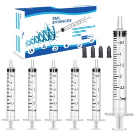 50Pcs 3ml Syringes With Caps for Refilling and Measuring Liquids, Scientific Labs, Plant Watering, Pet Feeding