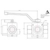3 Way Hydraulic Ball Valve 1/4" BSP Threads with Mounting