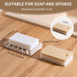 Tanew Self Draining Premium White Ceramic Waterfall Soap Dish, Bar Soap Holder, Shower Soap Holder Sponge Holder Soap Tray Savers for Bathroom, Shower, Kitchen, Sink and Countertop
