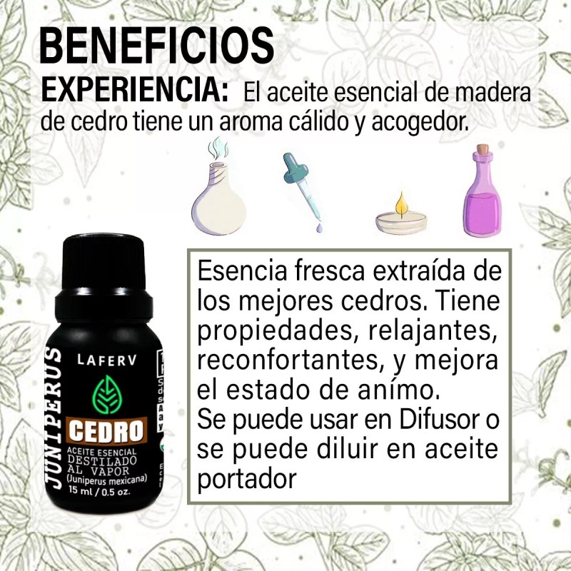 Laferv Duo Pack Aceite Esencial Cedro 100% Puro Orgánico 15
