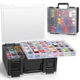 Blummy Sturdy Toy Storage Carrying Case for 1:64 Scale Small Toy Cars - 128 Slot Toy Car Storage Box Compatible with Hotwheels Cars & Matchbox Cars.(CASE ONLY)