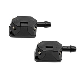 2 PCS Front Windshield Washer Nozzle Kit Sprayer Spurter Straight Pillar, 4 Holes Straight Column Water Spray Nozzle, Universal Windshield Washer Nozzle Arm Mounted Jets Nozzles.