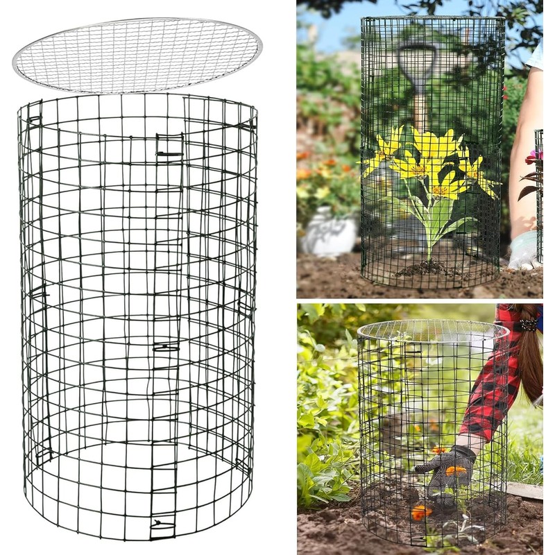 6 Pack Wire Plant Protector with Cover, 23.15" x 12.32"