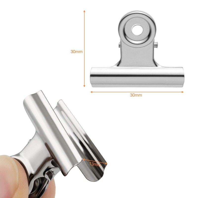 Kesote 24 Pcs Bulldog Clips Metal Locking Clips Silver 31mm