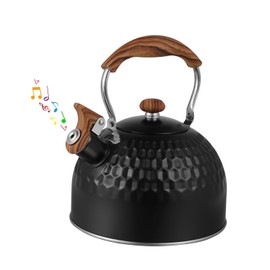 Tea Kettle Stovetop Whistling Teakettle Teapot, Stainless Steel, 2.5 L Black