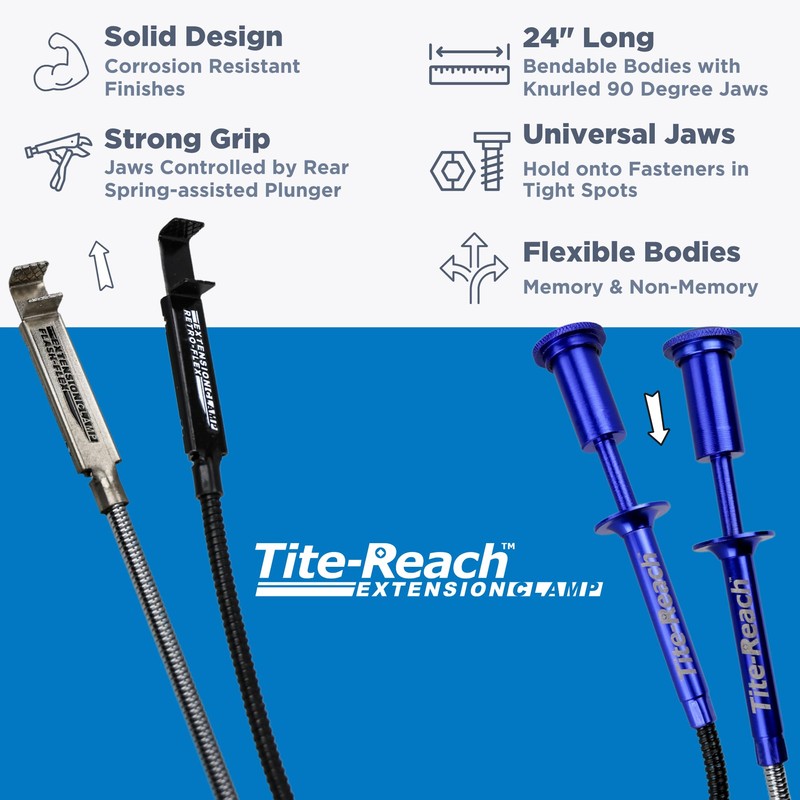TITE-REACH Flexible Extension Clamp Combo Pack – Retro-Flex (Memory-Flex) &