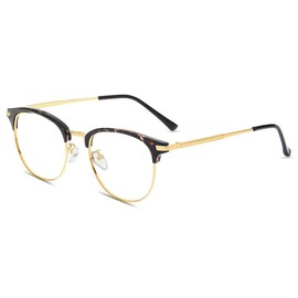 Firmoo Firmoo Computer Blue Light Blocking Glasses Women Men Blue Ray Filter,Computer Gaming Glasses Super Light Stylish Metal Tortoise Frame