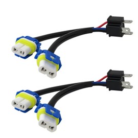 2X Conversion Wire 9003 H4 to 9005 9006 Two Harness Head Light Adapter Plug Play