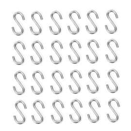 24 pcs. 304 Stainless Steel 1.5 in. S Hooks Chain Hardware for Hanging Products or Items, 88 lb. Capacity