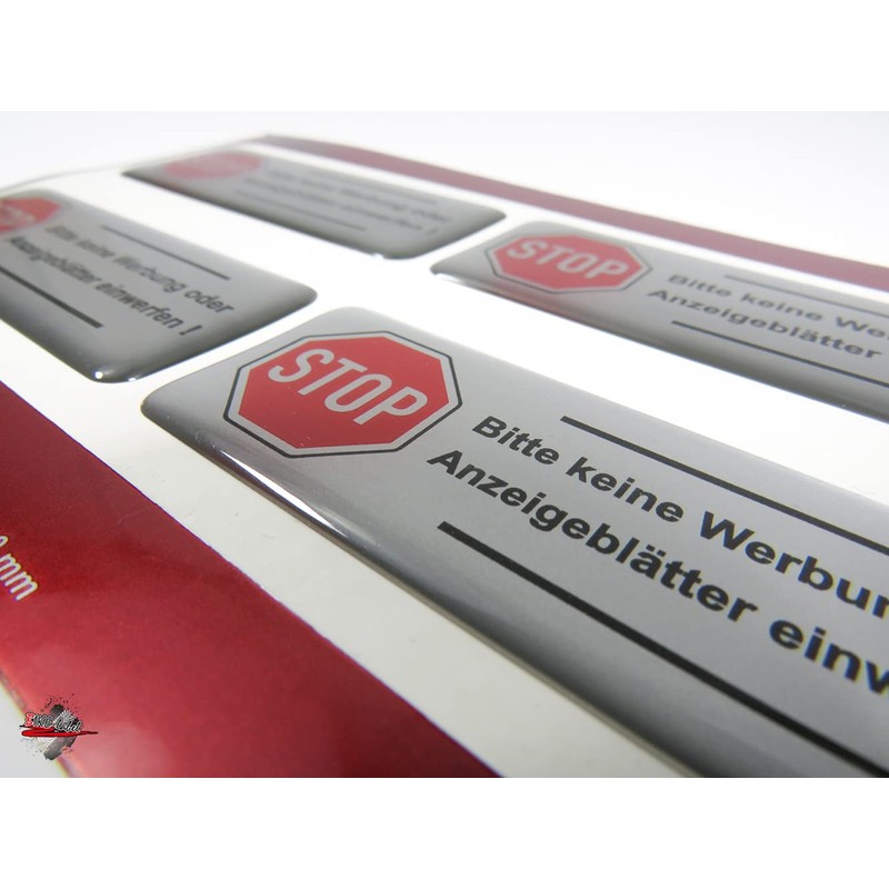 BIKE-label 403013 Silver 3D Letterbox Sticker 4 x No Advertising
