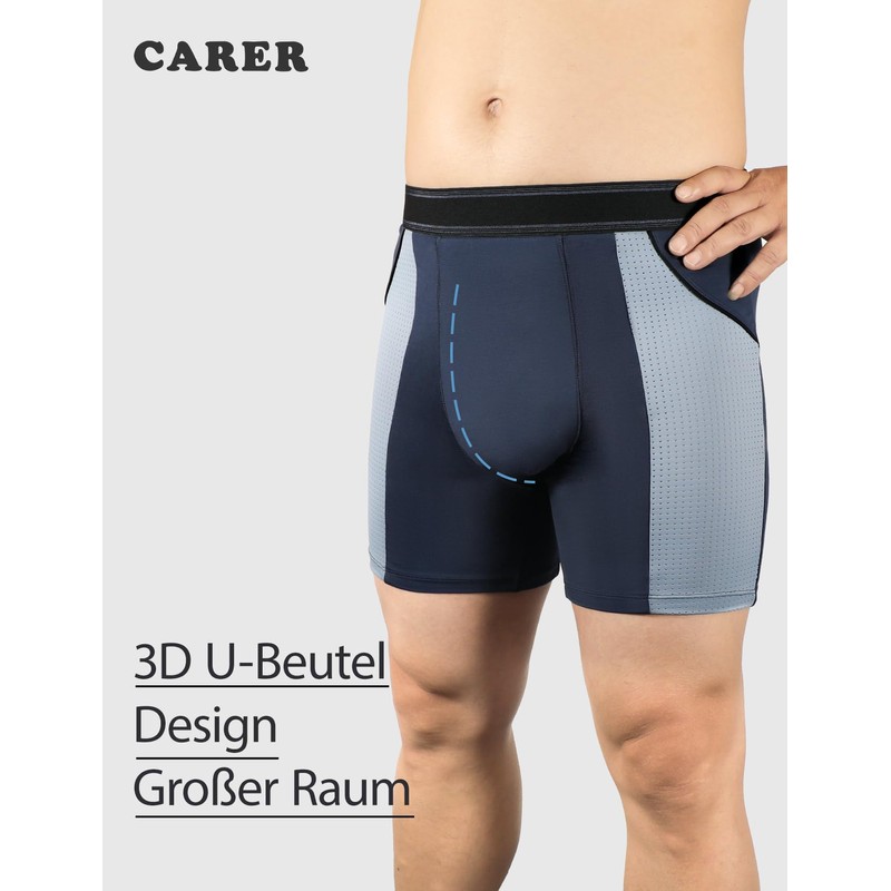Carer Pack of 2 Bamboo Men's Incontinence Boxer Shorts Washable