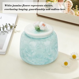 Kagrec Ceramic Small Urn for Human Ashes Keepsake for Men Women Pet Handmade Cremation Urn for Ash for Memorial Funeral