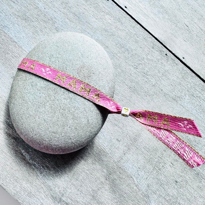 Armband Mama, Hippie, Boho, Ibiza, Stoffarmband, Festival, Geschenk Muttertag mit