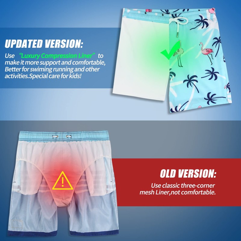 LUCOWEE Traje de baño para niños con forro calzones de