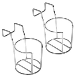 MARINEO Beach Chair, Drink Holder, Bottle Holder, Cup Holder for Beach Chairs, for Glasses, Cups, Bottles, Stainless Steel, Pack of 2