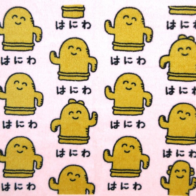 Haniwa-san Face Towel, Printed Long Towel, Okaki Series
