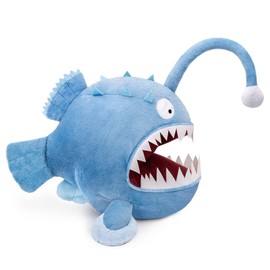 RLOMUTE 9.8 Inch Blue Monkfish Plush Toy, Realistic Anglerfish Glow in the Dark Toy, Cuddly Companion, Bedroom, Home Decoration, Collector's Gift for Children, Boys, Girls
