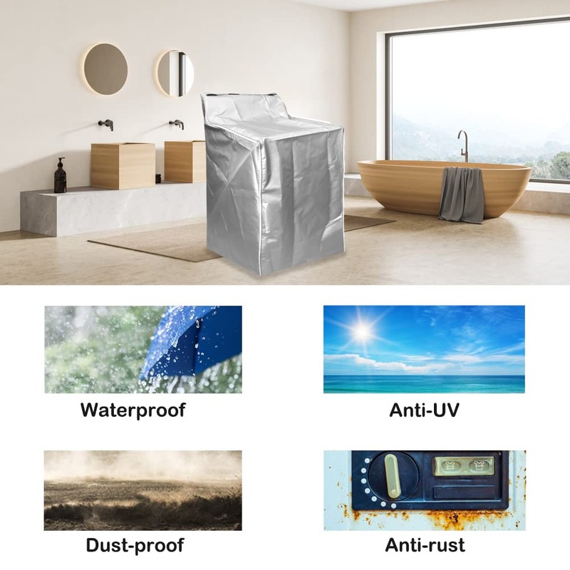 2Pack Washer and Dryer Covers, Portable Washer Cover with Zipper