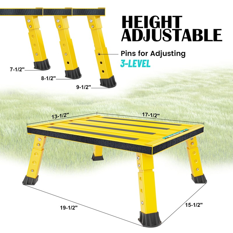 Marudina Large Platform RV Step with Cloth Cover and Anti-Slip