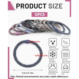 JUKOTA 12 Stück Elasitc Hair Tie for Women Girls, Cotton Bands Soft Woven Ponytail Holders for Thick Hair and Curly Hair, Mixed Colors