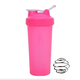 24oz Plastic Protein Shaker Bottle for Pre Workout & Post Workout Drinks (Blue, Pink, Green, Orange)