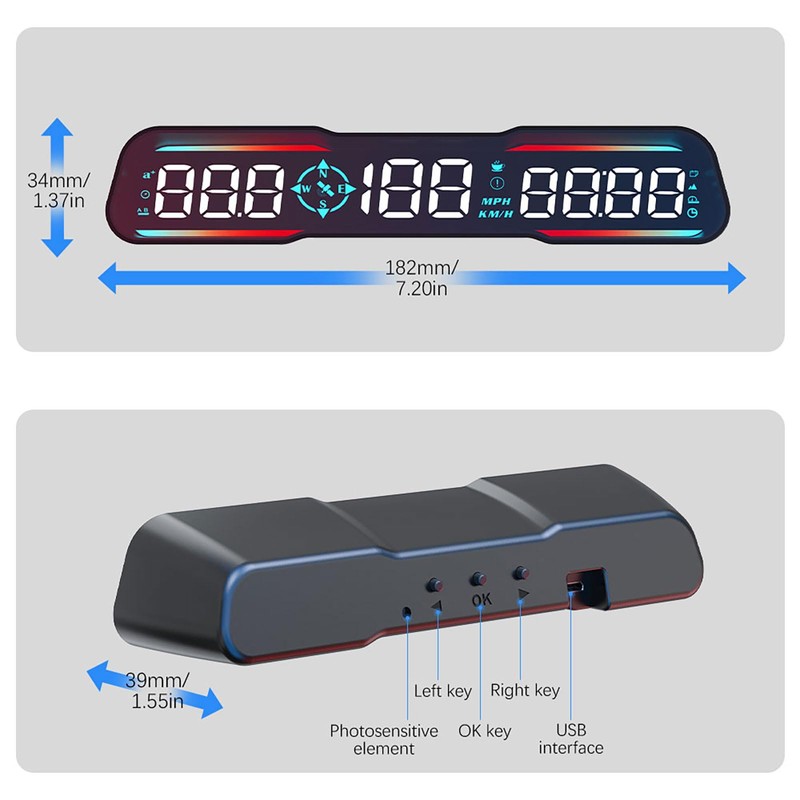 Qfansi Digital GPS Speedometer Universal Head Up Display for Car