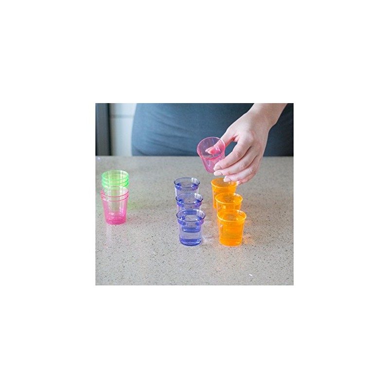 Evriholder EvriShot Neon Shot Glasses, 12-Pack