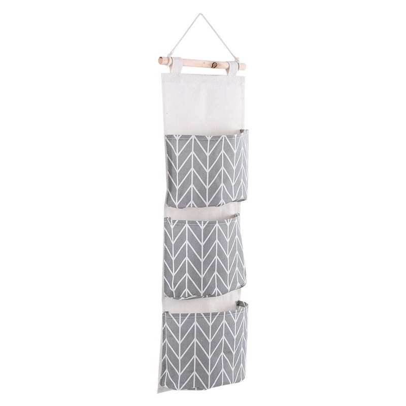 3 Pockets Storage Bag, Hanging Storage Pockets, Wall Door Closet
