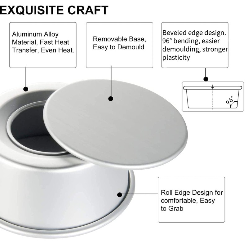 KENIY 2 Pack 6-Inch Non-Stick Deep Aluminum Round Cake Pan
