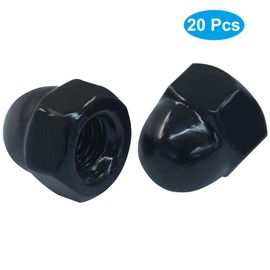 LifCratms 1/4"-20 Stainless Steel 18-8 (304) Acorn Cap Nuts（20pcs, Black）