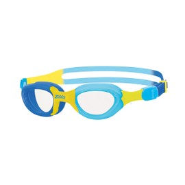 Zoggs Kid's Little Super Seal Swimming Goggles with Quick Adjust and UV Protection (Up to 6 Years),Blue / Yellow / Clear