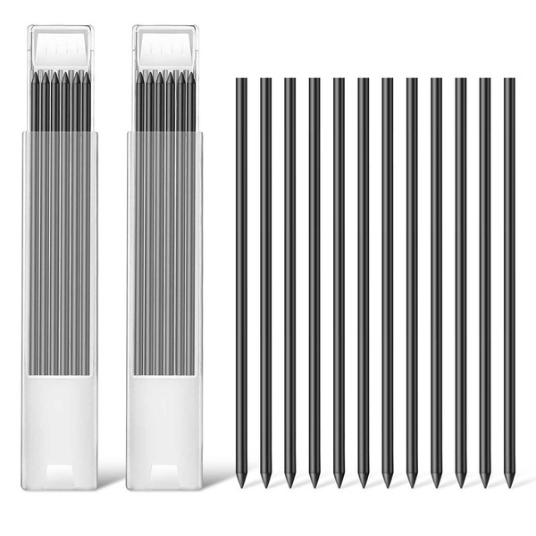 2.8 mm Pencil Refills for Carpenter Mark Pencils, 2.8mm Pencil Lead Refill for Long Nosed Deep Hole Mechanical Pencil - 12 Counts (Black)