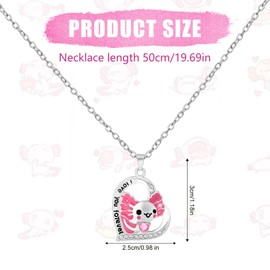 Axolotl Necklace, Zinc Alloy Crystal Pendant Necklace Cute Animal Jewelry for Women Fashion Graduation Birthday Gift